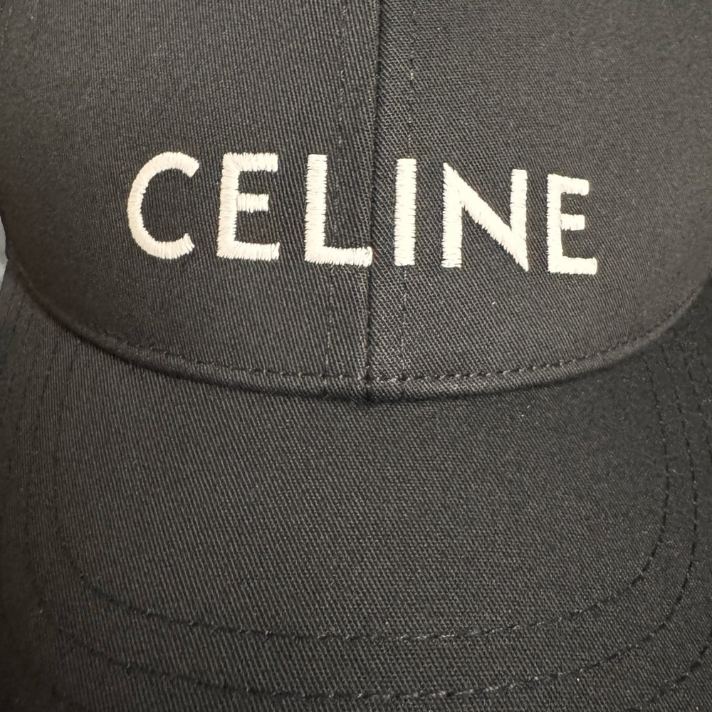 New Celine Baseball Cap with CELINE embroidery in cotton gabardine - Picture 8 of 10